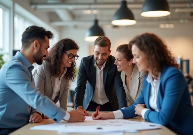 Image showing a professional team collaborating in an office environment